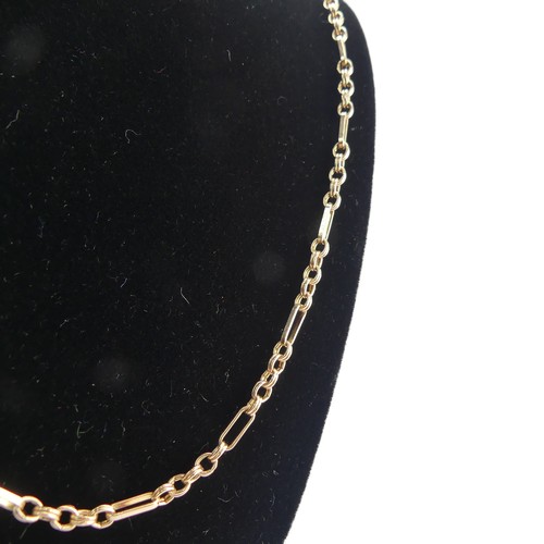 317 - A 9ct yellow gold figaro link Necklace, 52cm long, approx. total weight 10.3g.