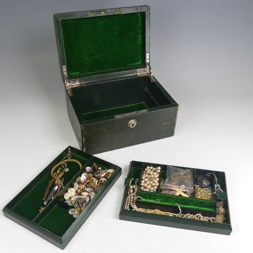 380 - A quantity of Costume Jewellery, including cultured and faux pearls, gold plated and other cufflinks... 