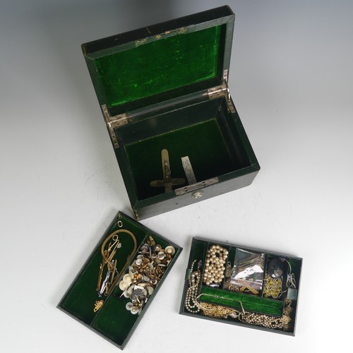 380 - A quantity of Costume Jewellery, including cultured and faux pearls, gold plated and other cufflinks... 