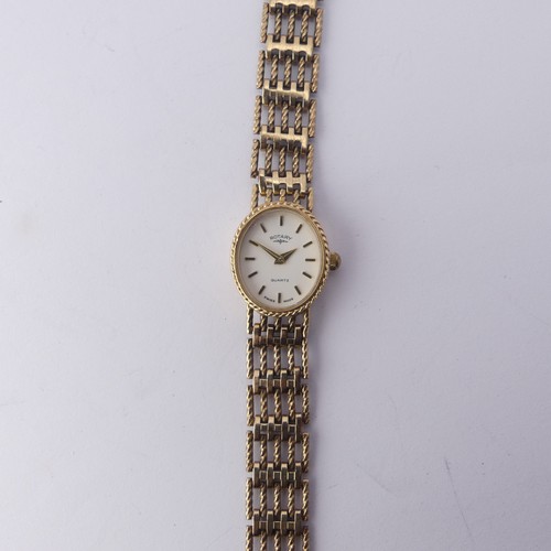 219 - A 9ct gold lady's Rotary Wristwatch, with quartz movement, on a 9ct gold bracelet strap, gross total... 