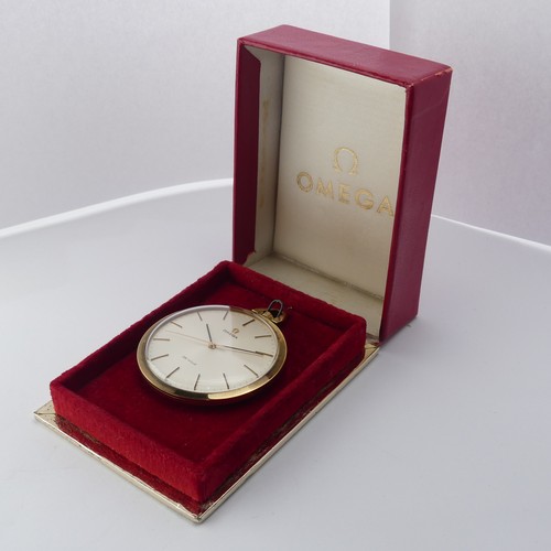 221 - A gold plated Omega De Ville Pocket Watch, 43mm diameter, in Omega card presentation box.... 