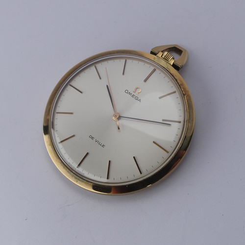 221 - A gold plated Omega De Ville Pocket Watch, 43mm diameter, in Omega card presentation box.... 