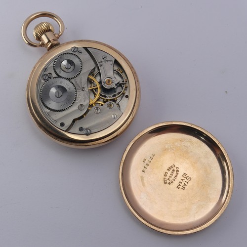 222 - A gold plated Waltham Equity Pocket Watch, white enamel dial with Roman numerals and subsidiary seco... 