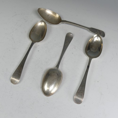 90 - A set of three George III silver Table Spoons, by John Lambe, hallmarked London, 1781, Old English p... 