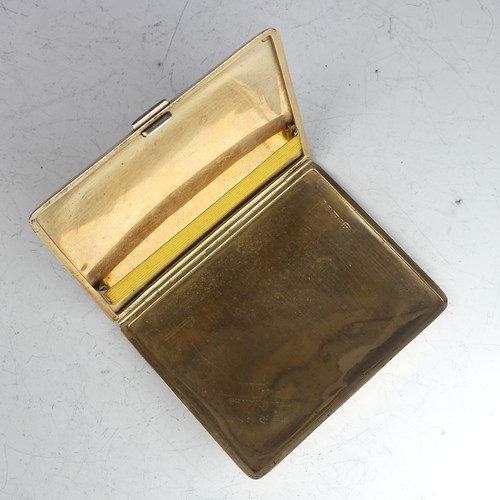 387 - A 9ct yellow gold Cigarette Case, by William Neale & Son Ltd., hallmarked Birmingham 1939, with ... 