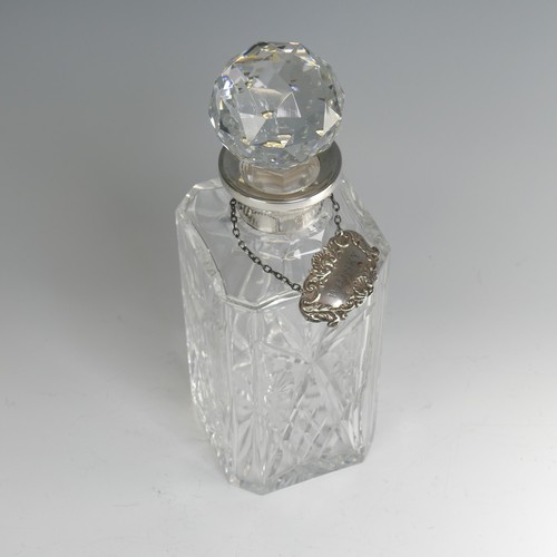 99 - An Elizabeth II silver mounted Brierley crystal glass Decanter, by Harrods Ltd., hallmarked London 1... 