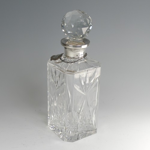 99 - An Elizabeth II silver mounted Brierley crystal glass Decanter, by Harrods Ltd., hallmarked London 1... 