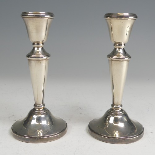 111 - A pair of Elizabeth II silver Candlesticks, by William Adams Ltd., hallmarked Birmingham 1980, with ... 