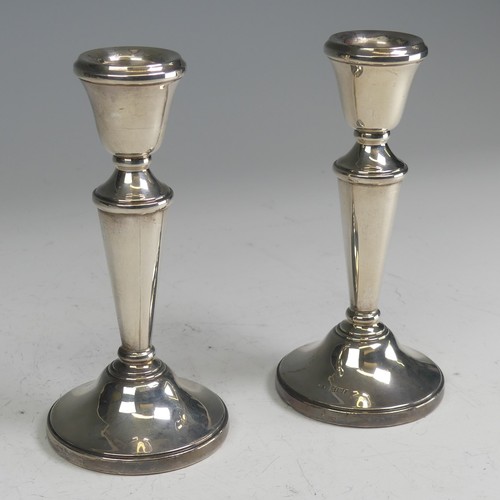 111 - A pair of Elizabeth II silver Candlesticks, by William Adams Ltd., hallmarked Birmingham 1980, with ... 