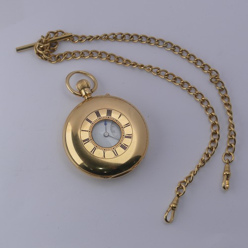 226 - A Victorian 18ct gold half hunter Pocket Watch, the white enamel dial signed for John Bennett, Londo... 