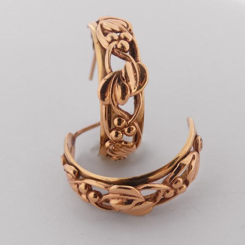 397 - Clogau Gold; A 9ct yellow and rose gold 'Tree of Life' design Ring, Size R, together with a pair of ... 