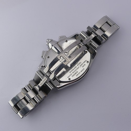 231 - A Cartier Roadster chronograph automatic stainless steel Wristwatch, ref. 2618, black dial with whit... 