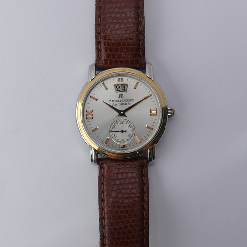 232 - Maurice Lacroix; a 'Grand Guichet' automatic Wristwatch, ref. 58789, stainless steel and 18ct gold b... 