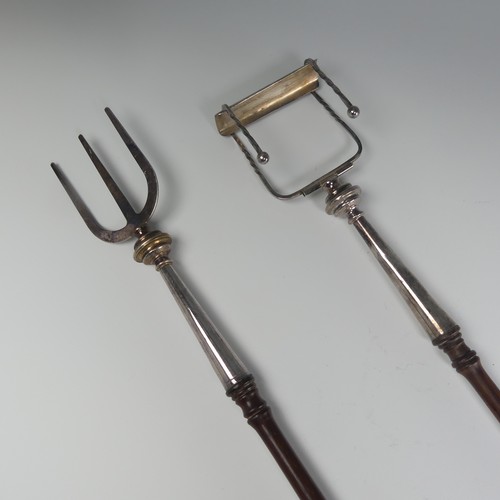 123 - A pair of Elizabeth II silver Toasting Forks / Basket, by Barrowclift Silvercraft, hallmarked Birmin... 