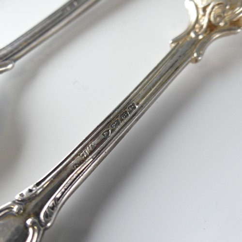 128 - A set of six Victorian silver Teaspoons, by John James Whiting, hallmarked London, 1856, Princess pa... 