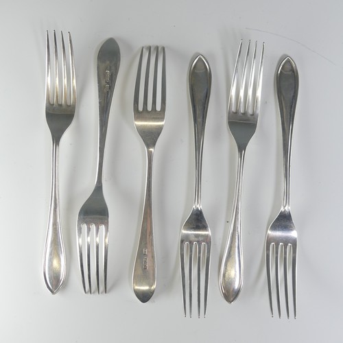 132 - A set of ten George VI silver Forks, by Viner's Ltd., hallmarked Sheffield, 1951, 20cm long, total w... 