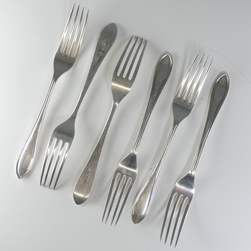 132 - A set of ten George VI silver Forks, by Viner's Ltd., hallmarked Sheffield, 1951, 20cm long, total w... 