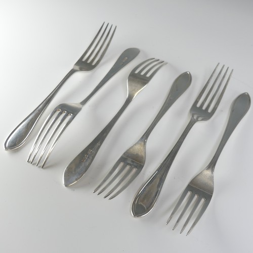 132 - A set of ten George VI silver Forks, by Viner's Ltd., hallmarked Sheffield, 1951, 20cm long, total w... 