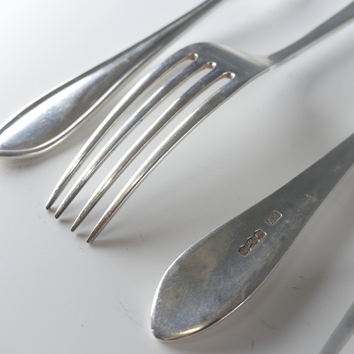 132 - A set of ten George VI silver Forks, by Viner's Ltd., hallmarked Sheffield, 1951, 20cm long, total w... 