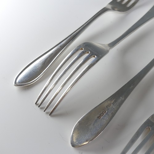 132 - A set of ten George VI silver Forks, by Viner's Ltd., hallmarked Sheffield, 1951, 20cm long, total w... 