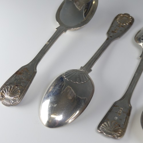 134 - A set of eight Edwardian silver Table Spoons, by Robert Stebbings, hallmarked London 1907, fiddle th... 