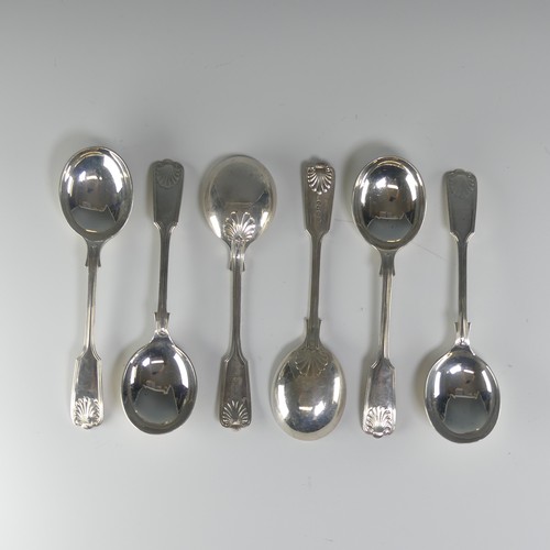 136 - A set of six Elizabeth II silver Soup Spoons, by C J Vander Ltd., hallmarked Sheffield, 1964, fiddle... 