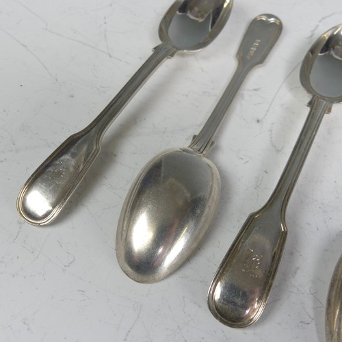 140 - A set of six Edwardian silver Teaspoons, by Elkington & Co Ltd., hallmarked Birmingham 1904, fid... 