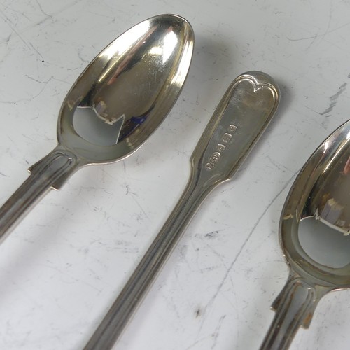 140 - A set of six Edwardian silver Teaspoons, by Elkington & Co Ltd., hallmarked Birmingham 1904, fid... 