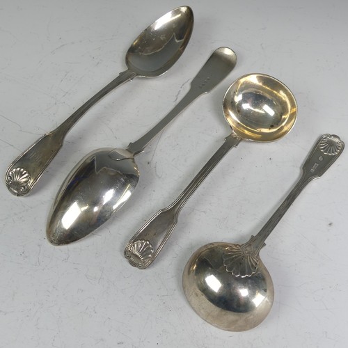 142 - A pair of George III silver Table Spoons, by Joseph Ash I, hallmarked London 1812, fiddle thread and... 