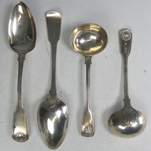 142 - A pair of George III silver Table Spoons, by Joseph Ash I, hallmarked London 1812, fiddle thread and... 