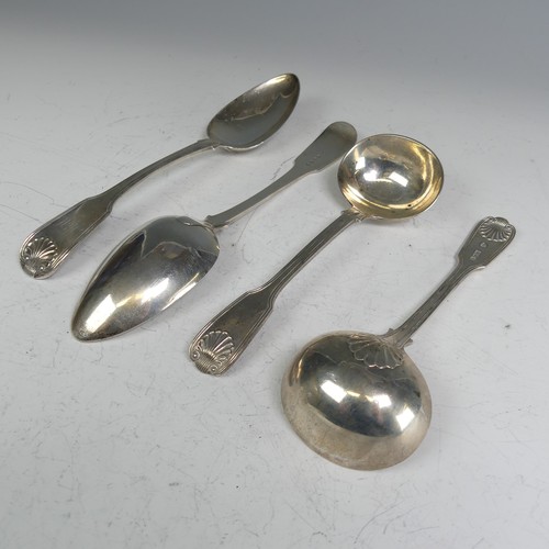 142 - A pair of George III silver Table Spoons, by Joseph Ash I, hallmarked London 1812, fiddle thread and... 