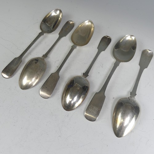 147 - A pair of Victorian silver Table Spoons, by William Rawlings Sobey, hallmarked Exeter, 1851, fiddle ... 