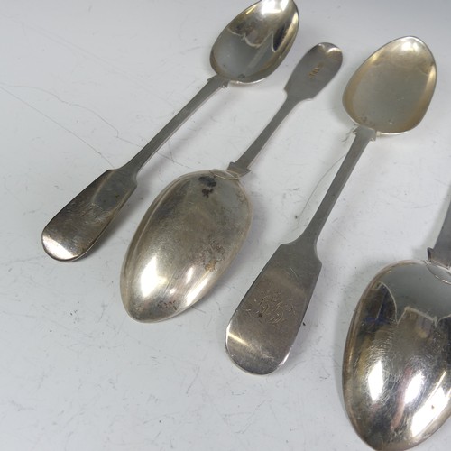 147 - A pair of Victorian silver Table Spoons, by William Rawlings Sobey, hallmarked Exeter, 1851, fiddle ... 