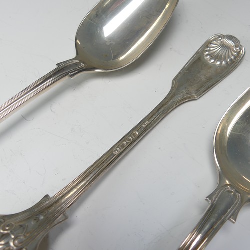 168 - A set of three Victorian silver Table Spoons, by Chawner & Co., hallmarked London, 1866, fiddle ... 