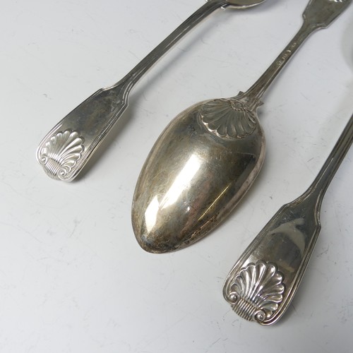 168 - A set of three Victorian silver Table Spoons, by Chawner & Co., hallmarked London, 1866, fiddle ... 