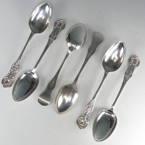 172 - A set of six Victorian Scottish silver Dessert Spoons, by Duff & Millar, hallmarked Glasgow, 186... 