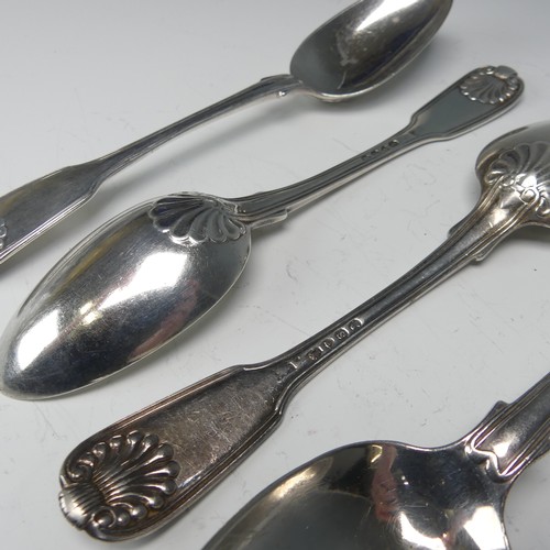 175 - A set of six William IV silver Dessert Spoons, by John, Henry & Charles Lias, hallmarked London,... 