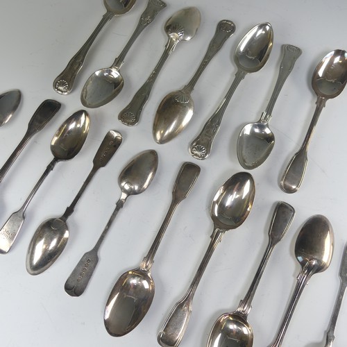 177 - A set of six Victorian silver Teaspoons, by Josiah Williams & Co., hallmarked Exeter, 1879, fidd... 