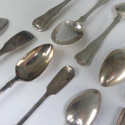 177 - A set of six Victorian silver Teaspoons, by Josiah Williams & Co., hallmarked Exeter, 1879, fidd... 