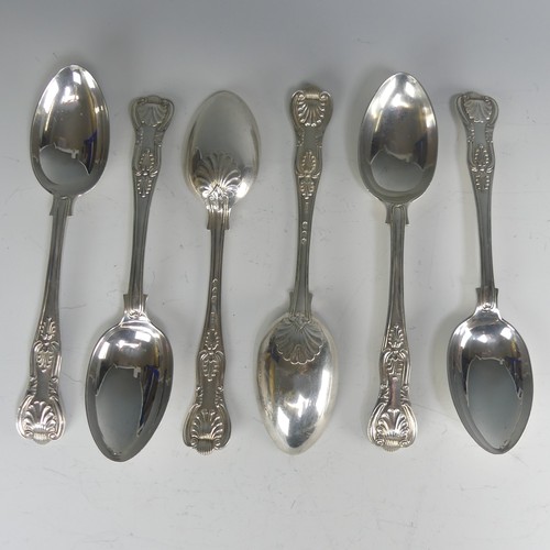 178 - A set of six Victorian silver Dessert Spoons, by Josiah Williams & Co., hallmarked London, 1890,... 