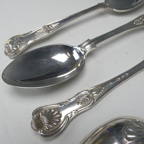 178 - A set of six Victorian silver Dessert Spoons, by Josiah Williams & Co., hallmarked London, 1890,... 