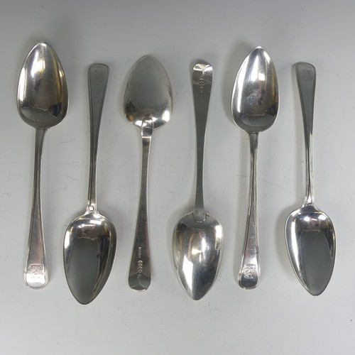 179 - A set of six George IV Irish silver Table Spoons, by Christopher Eades, hallmarked Dublin, 1824, fiv... 