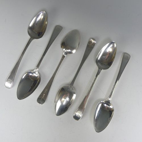 179 - A set of six George IV Irish silver Table Spoons, by Christopher Eades, hallmarked Dublin, 1824, fiv... 