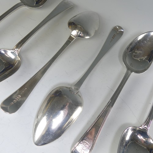 179 - A set of six George IV Irish silver Table Spoons, by Christopher Eades, hallmarked Dublin, 1824, fiv... 