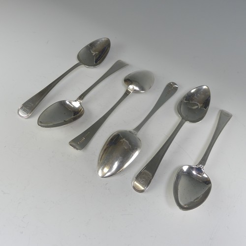 179 - A set of six George IV Irish silver Table Spoons, by Christopher Eades, hallmarked Dublin, 1824, fiv... 