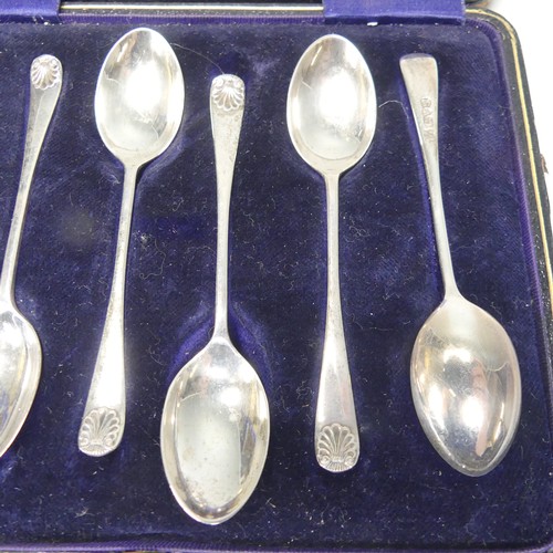 180 - A cased set of George V silver Coffee Spoons, by Barker Brothers, hallmarked Chester, 1912, together... 