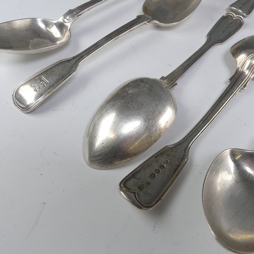 181 - A set of ten Victorian silver Dessert Spoons, by Chawner & Co., hallmarked London, 1855, fiddle ... 