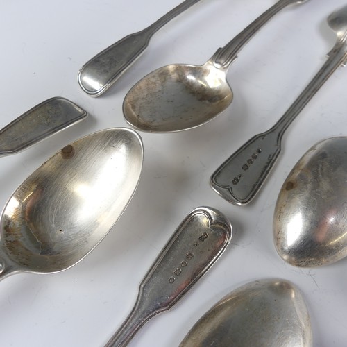 181 - A set of ten Victorian silver Dessert Spoons, by Chawner & Co., hallmarked London, 1855, fiddle ... 