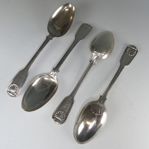 183 - A matched set of four early Victorian silver Table Spoons, by William Eaton, hallmarked London 1844 ... 