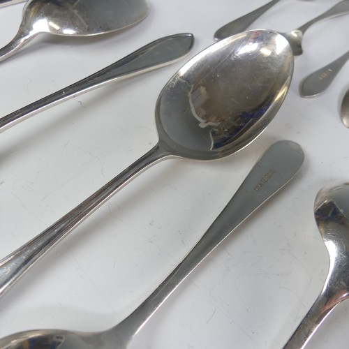 184 - Four Elizabeth II silver Table Spoons, by Viner's Ltd, hallmarked Sheffield, 1956,21cm long, togethe... 